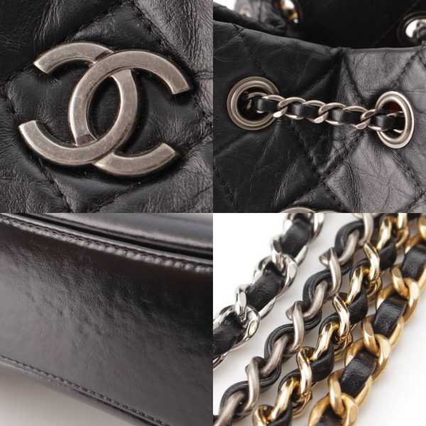 re cha ba w 00017 7 Chanel Gabriel Vintage Calf Chain Rucksack Backpack A94485 Black