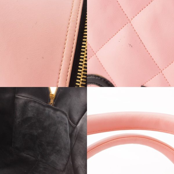 re cha bo w 00020 8 Chanel Matelasse Calf Leather Logo Boston Bag Handbag A05943 Pink