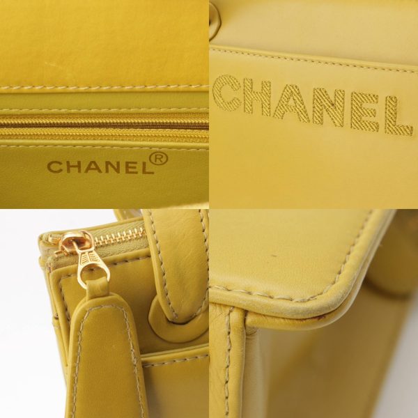 re cha sh w 00200 6 Chanel Lambskin Logo Shoulder Bag Yellow