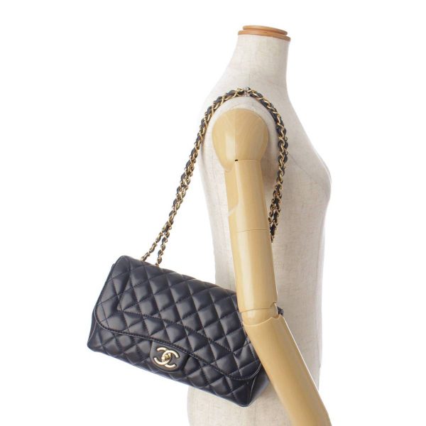 re cha sh w 00204 9 Chanel Matelasse Coco Mark Lambskin W Chain Shoulder Bag Navy