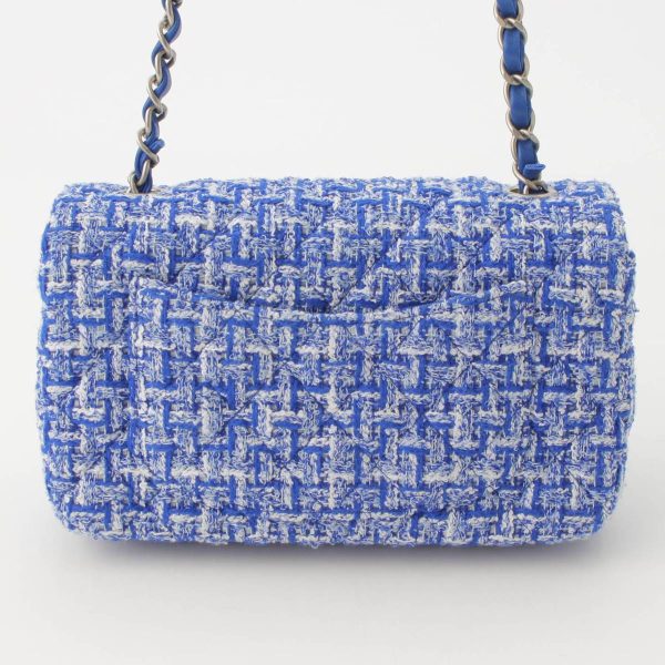 re cha sh w 00205 3 Chanel Tweed Mini Matelasse 20 Chain Shoulder Bag A69900 Blue