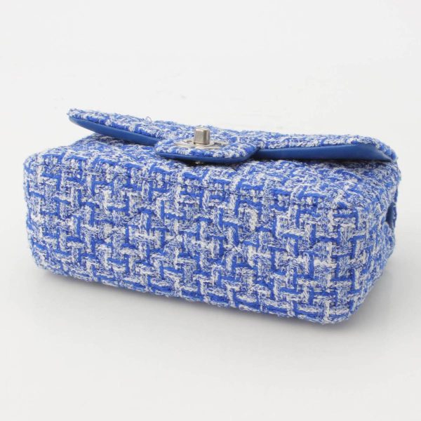 re cha sh w 00205 4 Chanel Tweed Mini Matelasse 20 Chain Shoulder Bag A69900 Blue