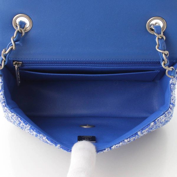 re cha sh w 00205 5 Chanel Tweed Mini Matelasse 20 Chain Shoulder Bag A69900 Blue