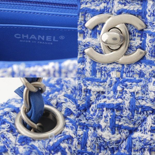 re cha sh w 00205 6 Chanel Tweed Mini Matelasse 20 Chain Shoulder Bag A69900 Blue