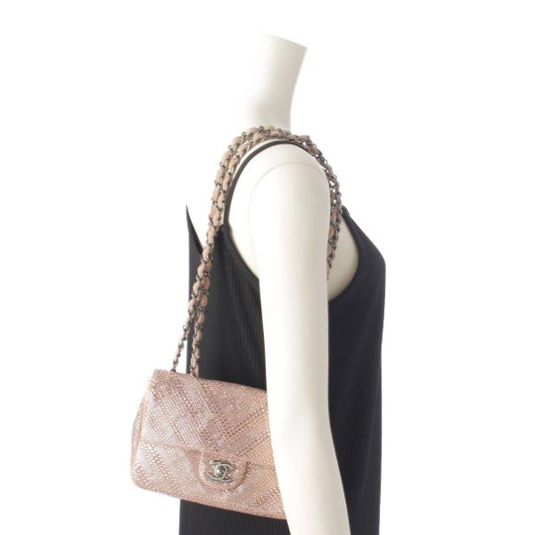 re cha sh w 00209 9 Chanel Cocomark Swarovski Suede Chevron Chain Shoulder Bag Pink