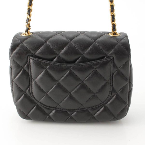 re cha sh w 00216 3 Chanel 22K Mini Matelasse Single Flap Coco Mark Heart Shoulder Bag Black