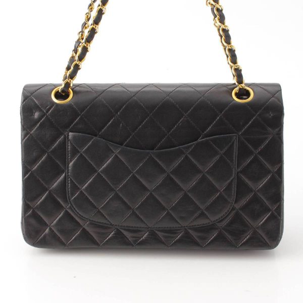 re cha sh w 00219 3 Chanel Matelasse 25 Lambskin Double W Flap Chain Shoulder Bag Black