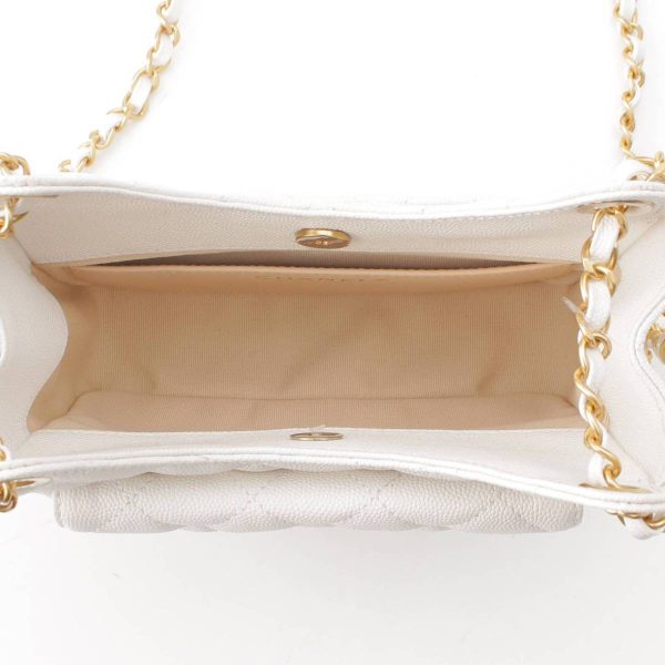 re cha sh w 00223 5 Chanel Matelasse Small Caviar Skin Hobo Shoulder Bag AS3710 White