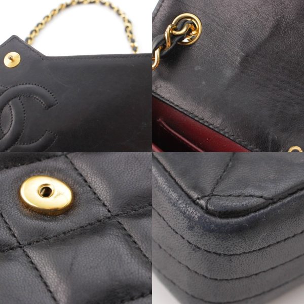 re cha sh w 00225 7 Chanel Decacoco Mark Matelasse Lambskin Chain Shoulder Bag Black