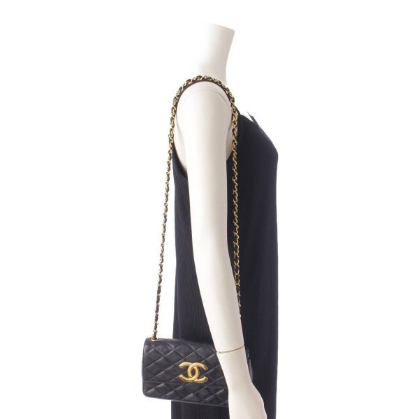 re cha sh w 00225 9 Chanel Decacoco Mark Matelasse Lambskin Chain Shoulder Bag Black