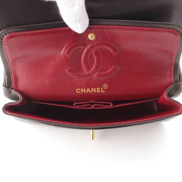 re cha sh w 00233 4 Chanel Matelasse 23 Lambskin W Flap Chain Shoulder Bag A01113 Black