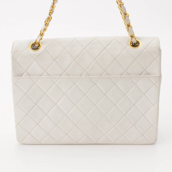 re cha sh w 00236 2 Chanel Matelasse Lambskin Bicolor Flap Shoulder Bag White