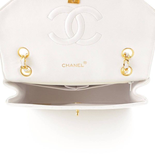 re cha sh w 00236 4 Chanel Matelasse Lambskin Bicolor Flap Shoulder Bag White