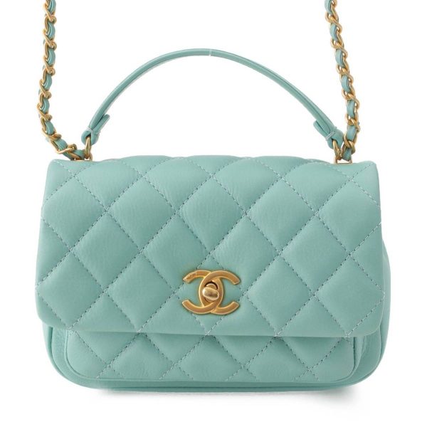 re cha sh w 00237 Chanel Mini Matelasse Lambskin 2way Hand Chain Shoulder Bag AS1226 Mint