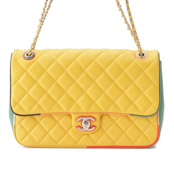 re cha sh w 00239 Chanel Matelasse 30 Lambskin Single Flap Chain Shoulder Bag Multicolor