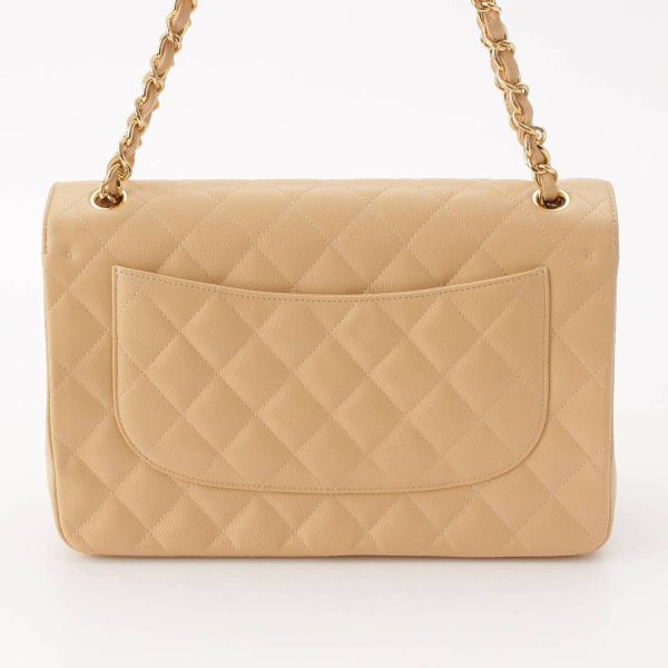 re cha sh w 00243 3 Chanel Big Matelasse 30 Caviar Skin Chain Shoulder Bag G Hardware A58600 Beige