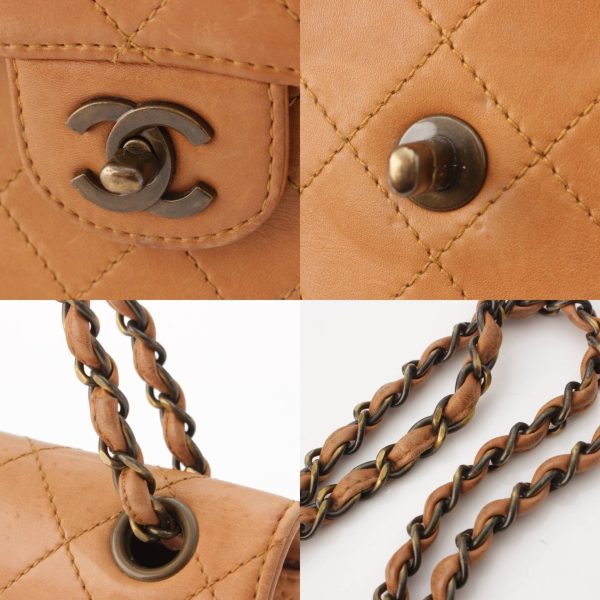 re cha sh w 00252 5 Chanel Matelasse Lambskin Single Flap Chain Shoulder Bag Brown