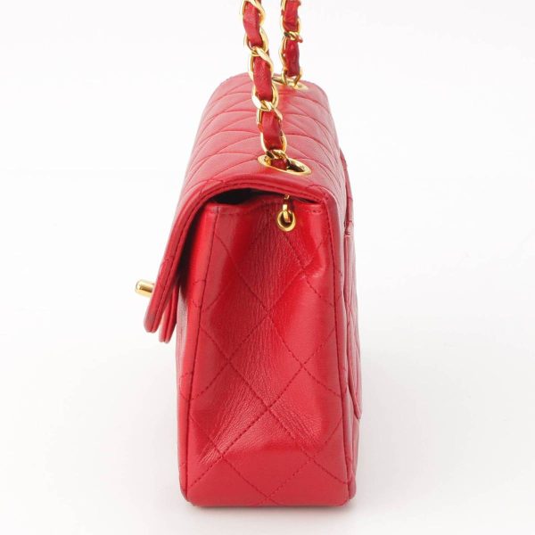 re cha sh w 00258 2 Chanel Mini Matelasse 17cm Lambskin Chain Shoulder Bag A01115 Red