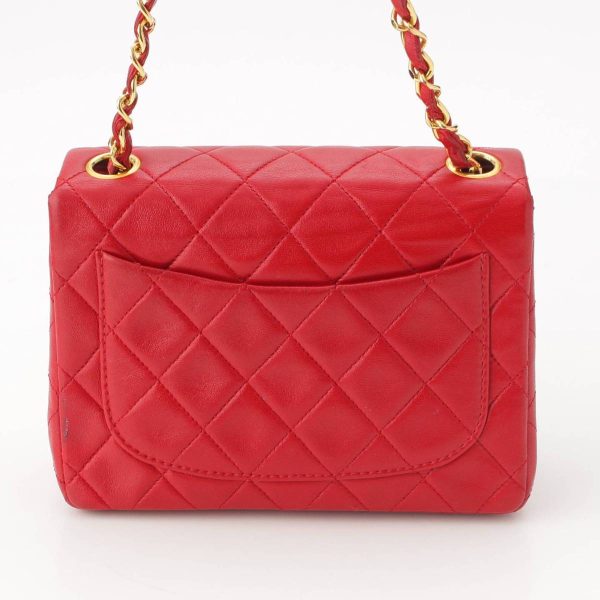 re cha sh w 00258 3 Chanel Mini Matelasse 17cm Lambskin Chain Shoulder Bag A01115 Red