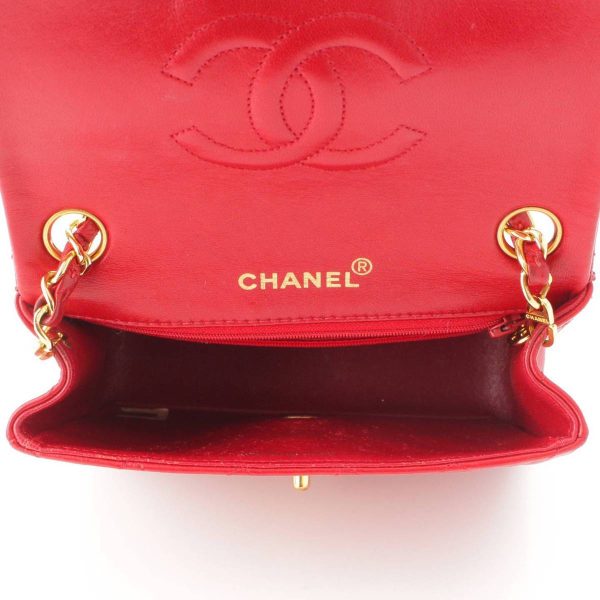 re cha sh w 00258 5 Chanel Mini Matelasse 17cm Lambskin Chain Shoulder Bag A01115 Red