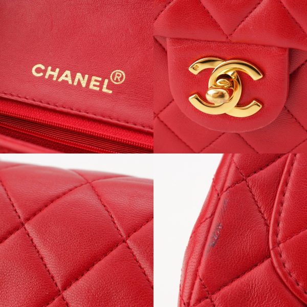 re cha sh w 00258 6 Chanel Mini Matelasse 17cm Lambskin Chain Shoulder Bag A01115 Red