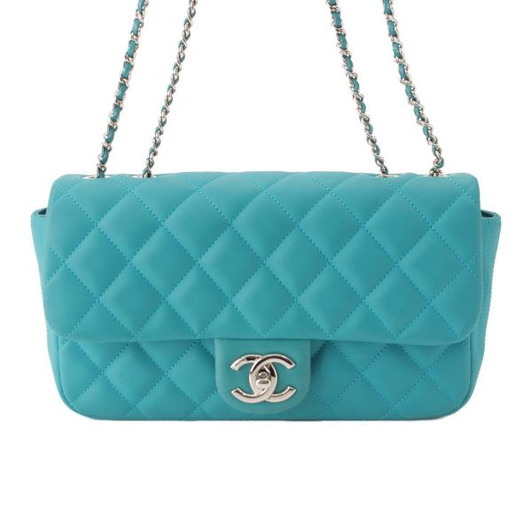 re cha sh w 00262 Chanel Matelasse Coco Rain Chain Shoulder Bag SV Hardware A93154 Green