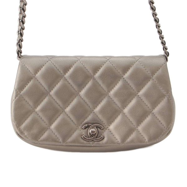 re cha sh w 00263 Chanel Matelasse Calf Chain Shoulder Bag AP2358 Metallic Silver