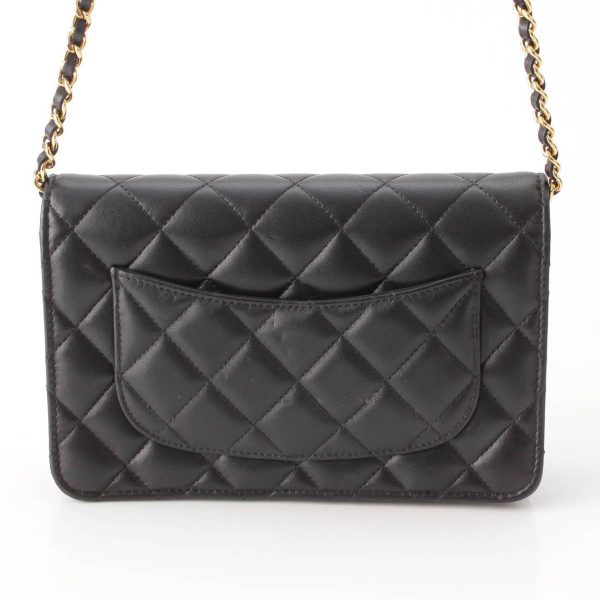 re cha sh w 00265 3 Chanel Matelasse Lambskin Chain Wallet Shoulder Bag AP0250 Black