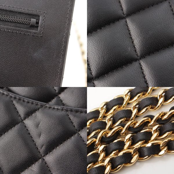 re cha sh w 00265 7 Chanel Matelasse Lambskin Chain Wallet Shoulder Bag AP0250 Black