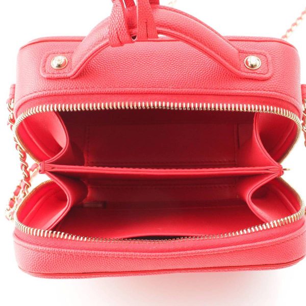 re cha sh w 00266 4 Chanel CC Filigree Caviar Skin Mini Shoulder Bag Red