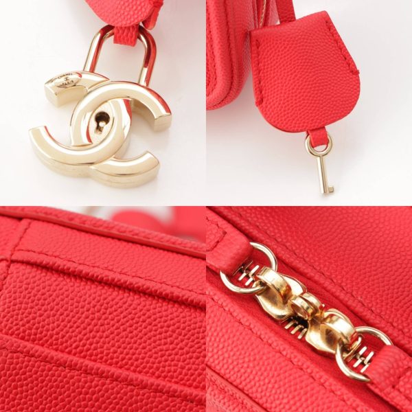 re cha sh w 00266 6 Chanel CC Filigree Caviar Skin Mini Shoulder Bag Red