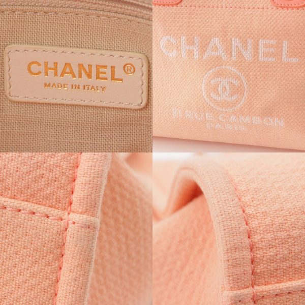 re cha to w 00118 5 Chanel Deauville MM canvas x leather 2 way chain tote bag with pouch pink