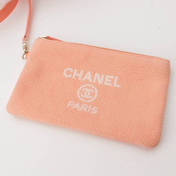 re cha to w 00118 7 Chanel Deauville MM canvas x leather 2 way chain tote bag with pouch pink