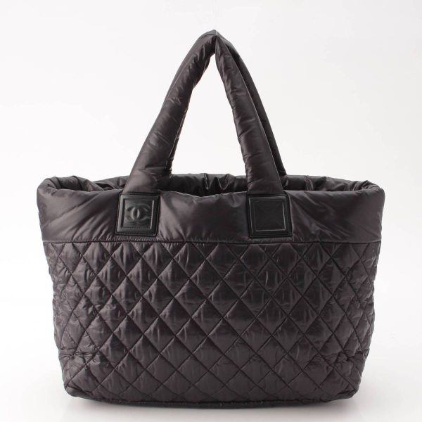 re cha to w 00123 3 Chanel Matelasse Coco Cocoon Tote MM Nylon Bag Black