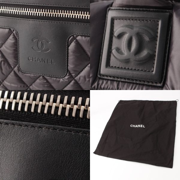 re cha to w 00123 7 Chanel Matelasse Coco Cocoon Tote MM Nylon Bag Black