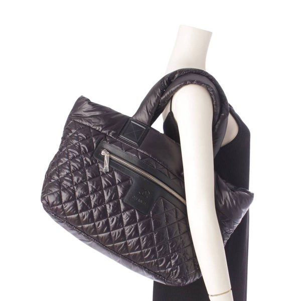 re cha to w 00123 8 Chanel Matelasse Coco Cocoon Tote MM Nylon Bag Black