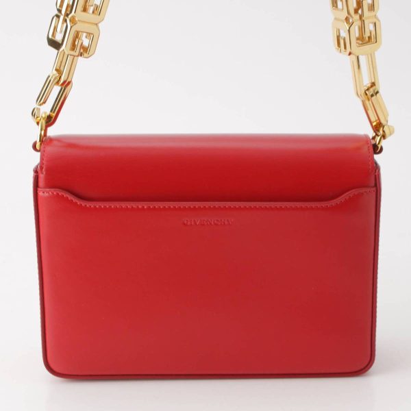 re giv sh w 00065 3 GIVENCHY 4G Medium Leather Chain Shoulder Bag Red