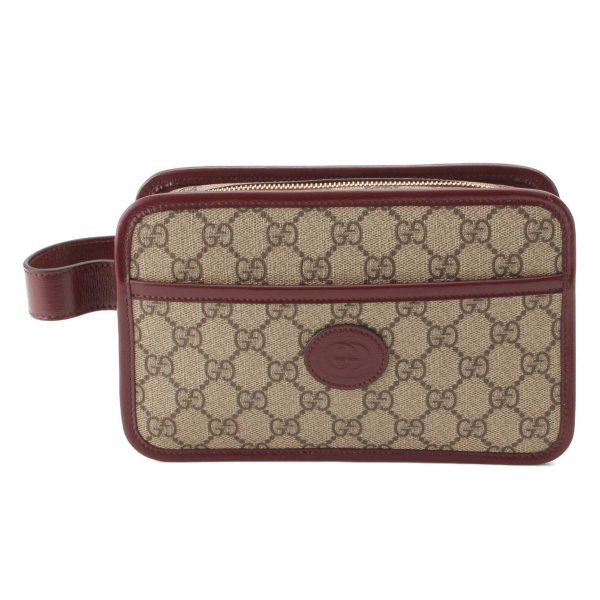 re guc cl w 00005 Gucci GG Interlocking Travel Case Clutch Bag Beige