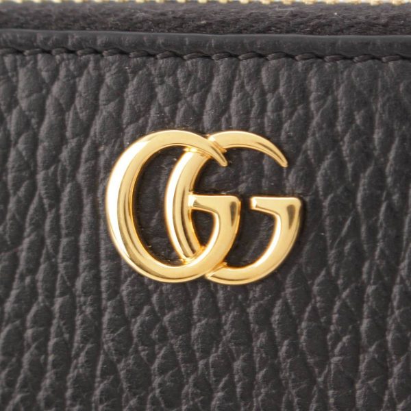 re guc fo w 00033 4 Gucci GG Supreme Marmont Round Zipper Long Wallet Beige