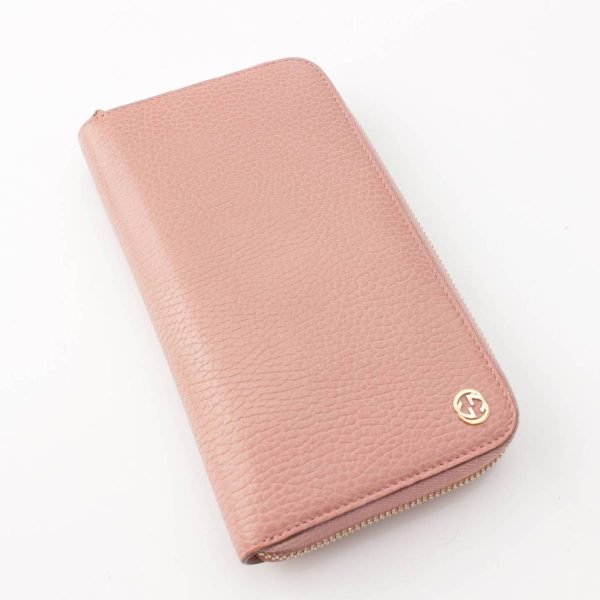 re guc fo w 00034 2 Gucci Interlocking G Leather Long Wallet Wallet Pink