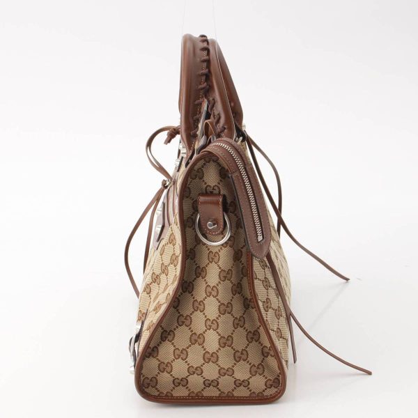 re guc ha w 00098 2 Gucci Balenciaga Hacker Project Classic 2way Handbag Brown