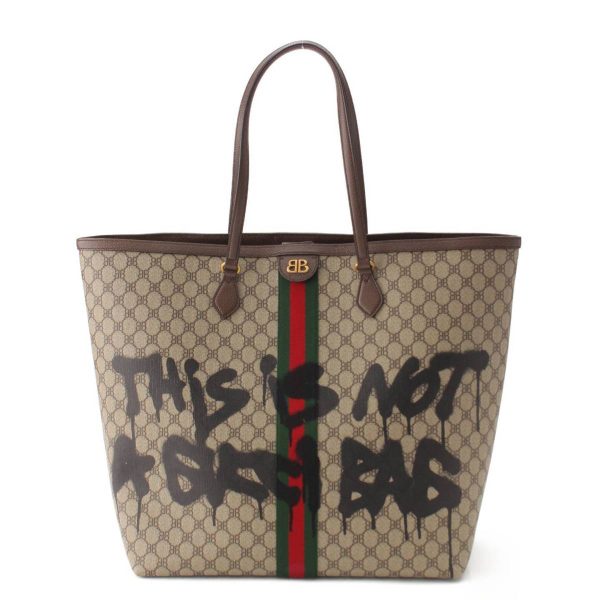 re guc to u 00018 Gucci Balenciaga Graffiti Hacker Project Tote Bag Beige