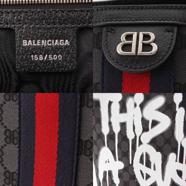 re guc to u 00019 6 Gucci Balenciaga Graffiti Hacker Project Tote Bag Black