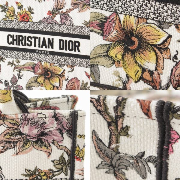 re ist to w 00024 6 Christian Dior Book Tote Small Jardin Botanique Canvas Flower Bag White