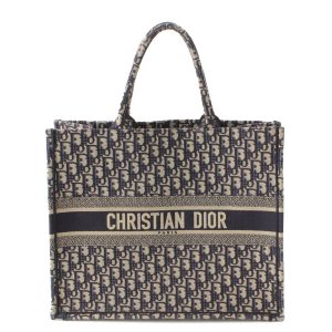 re ist to w 00027 Christian Dior Saddle Bag Handbag Shoulder Bag Coated Canvas Navy White