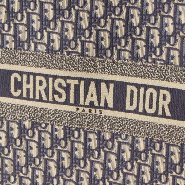 re ist to w 00027 5 Christian Dior Aublique Book Tote Large Canvas Tote Bag Navy Blue