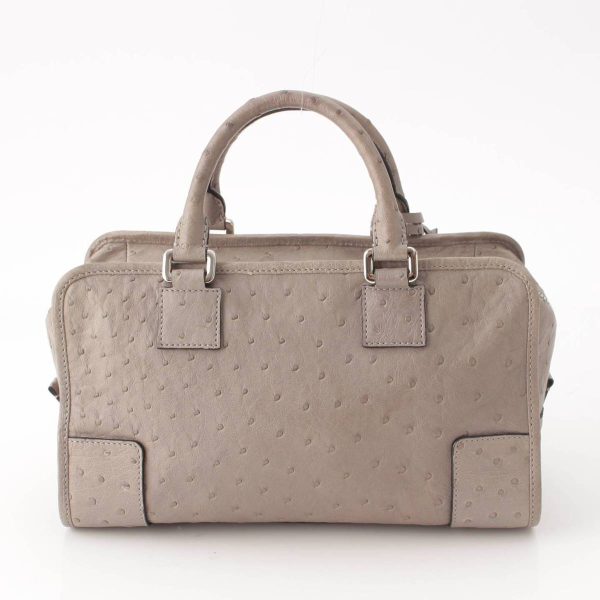 re loe ha w 00249 3 Loewe Amazona 28 Anagram Ostrich 2way Hand Shoulder Bag Gray