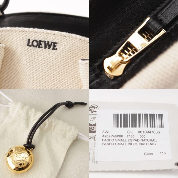 re loe ha w 00259 7 Loewe Paseo Small Shiny Napa Calf Canvas Handbag Black