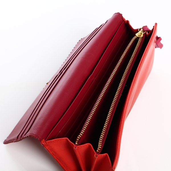 re loe pu w 00004 4 Loewe Long Wallet Amazona Red