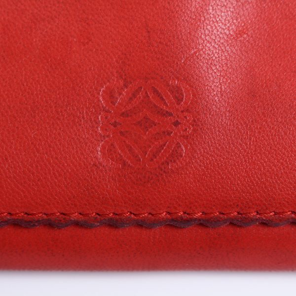 re loe pu w 00004 6 Loewe Long Wallet Amazona Red